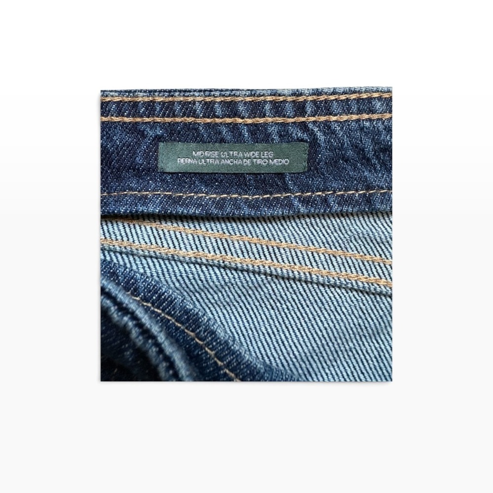 Wild Fable Ultra Wide Leg Jeans Mid Rise Denim Size 10 Medium Wash Button Fly - Picture 5 of 8
